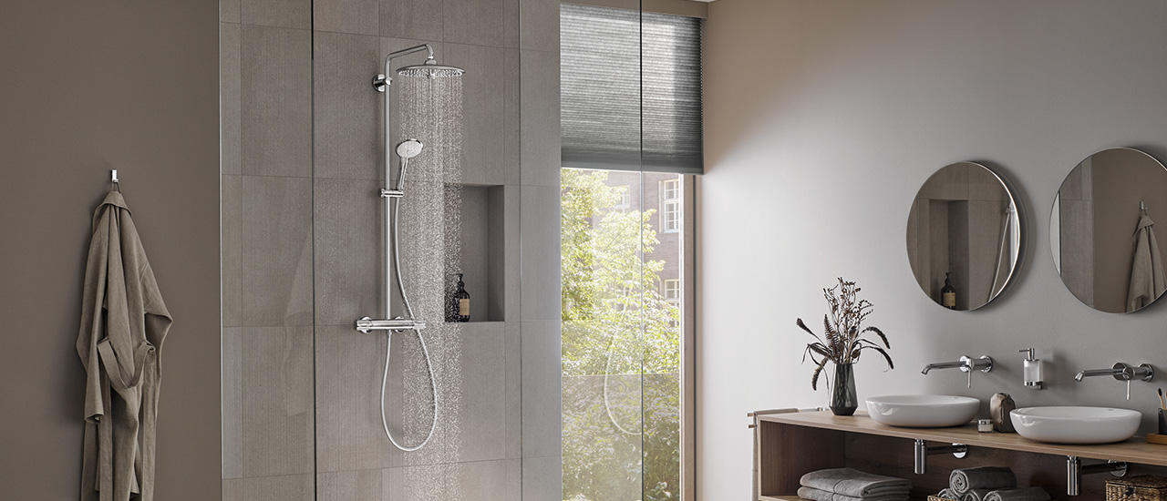 福袋 換気扇の通販ショップ プロペラ君GROHE グローエ シャワーシステムスマートコントロール シャワーシステム モノ サーモスタットタイプ 