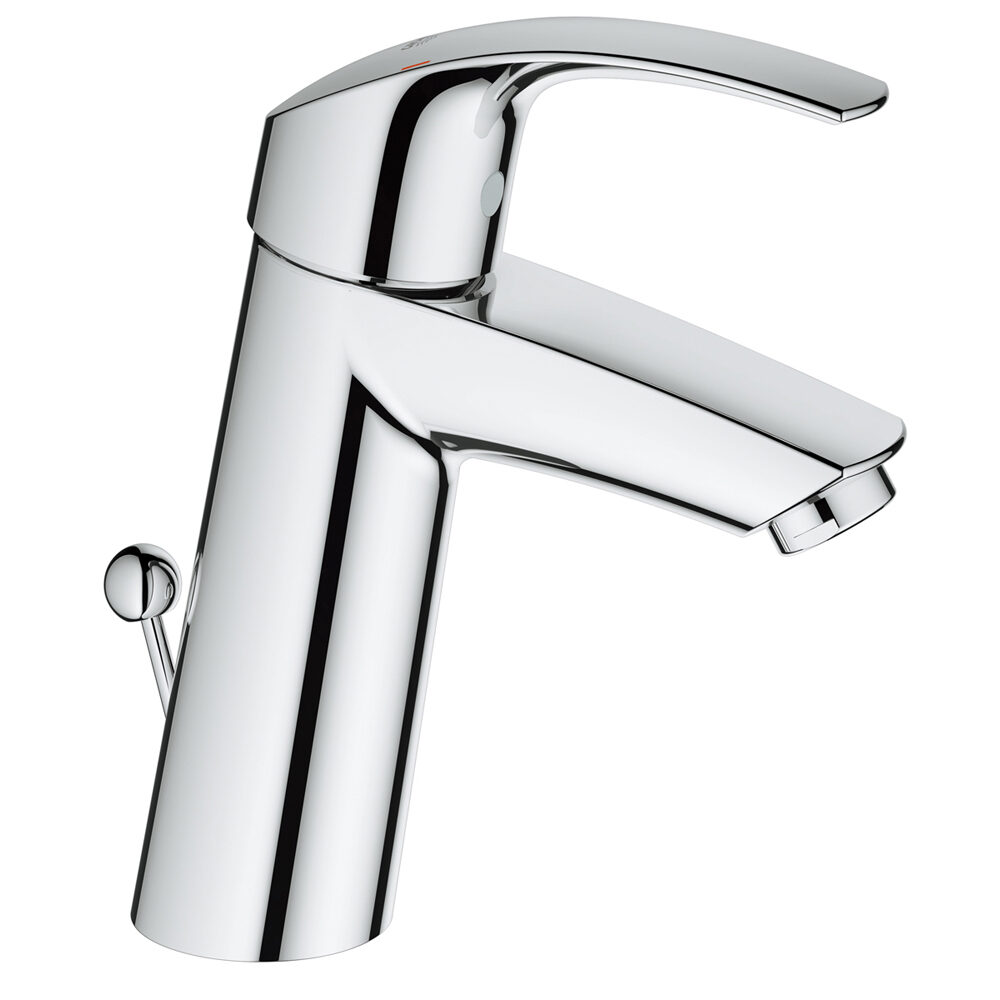 GROHE シングルレバー洗面混合栓 ポップアップ排水金具セット 洗面器用 排水金具 ダイレクトプッシュ式・欧州陶器用（スーパー