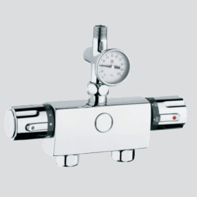 コンパクトサーモスタット混合栓1/2″ 露出配管・温度計