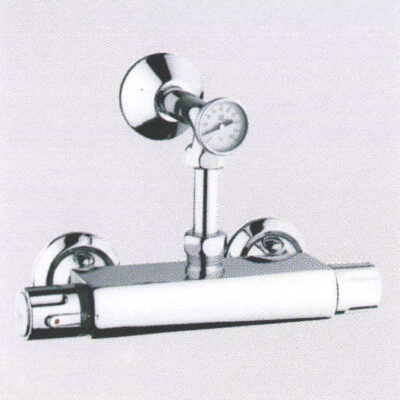 サーモスタット混合栓3/4″ 壁取付・温度計仕様