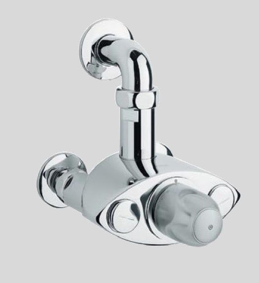 大型サーモスタット混合栓1 1/4″壁取付仕様