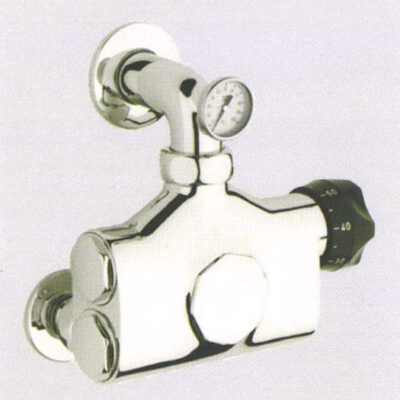 大型サーモスタット混合栓1″壁取付・温度計仕様