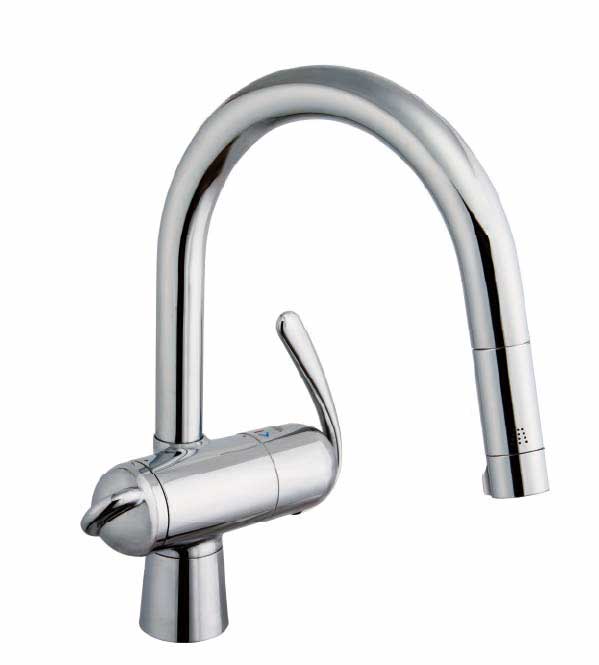 ゼドラ浄水器兼用シングルレバーキッチン混合栓（トクラス製カートリッジ付）