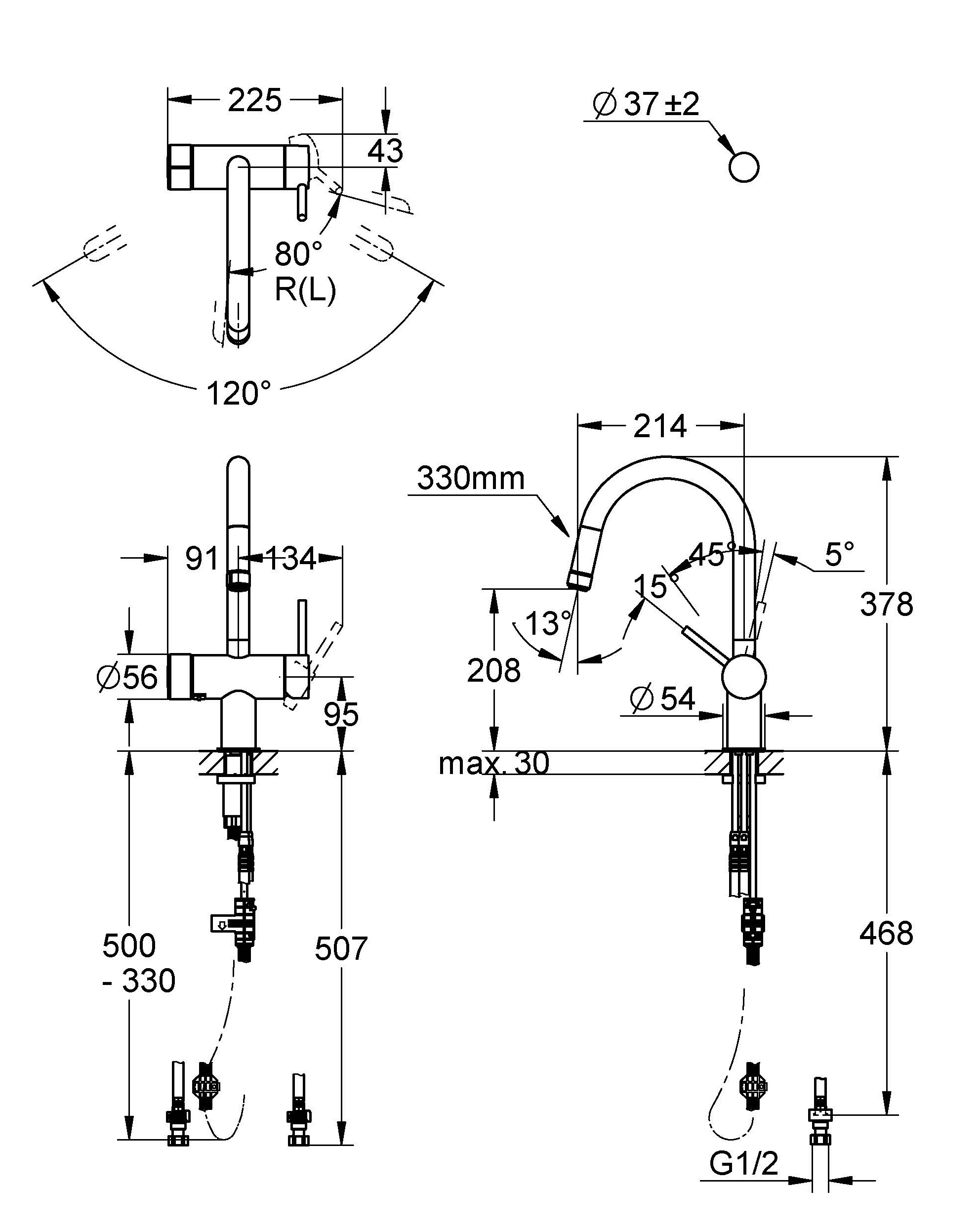 ミンタ 浄水器一体型シングルレバーキッチン混合栓｜製品情報｜GROHE