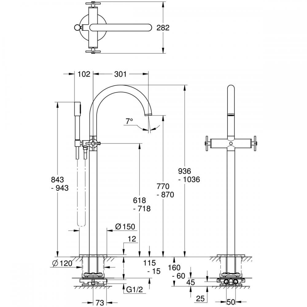 アトリオ 2ハンドルバス・シャワー混合栓 JP320400 / キッチン水栓・洗面水栓・浴室水栓・シャワーヘッドのGROHE(グローエ)