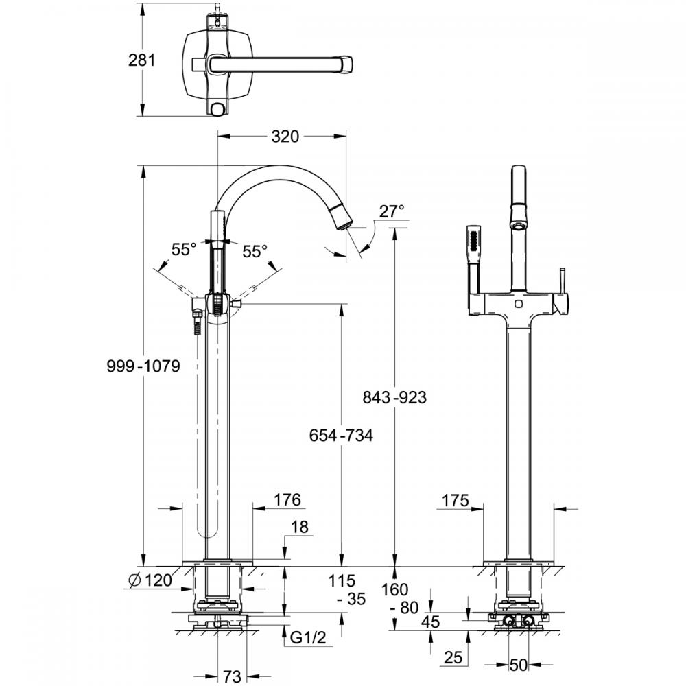 安心の定価販売】 換気扇の通販ショップ プロペラ君グローエ GROHE 浴室用水栓 グローサーモXL 大型サーモスタット混合栓1 4