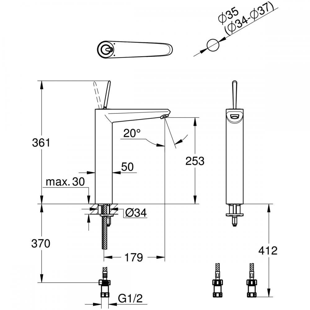 福袋特集 グローエ JP305001 洗面水栓 据置洗面器用 ユーロディスクジョイ シングルレバー洗面混合栓 クローム 一般地 引棒なし  