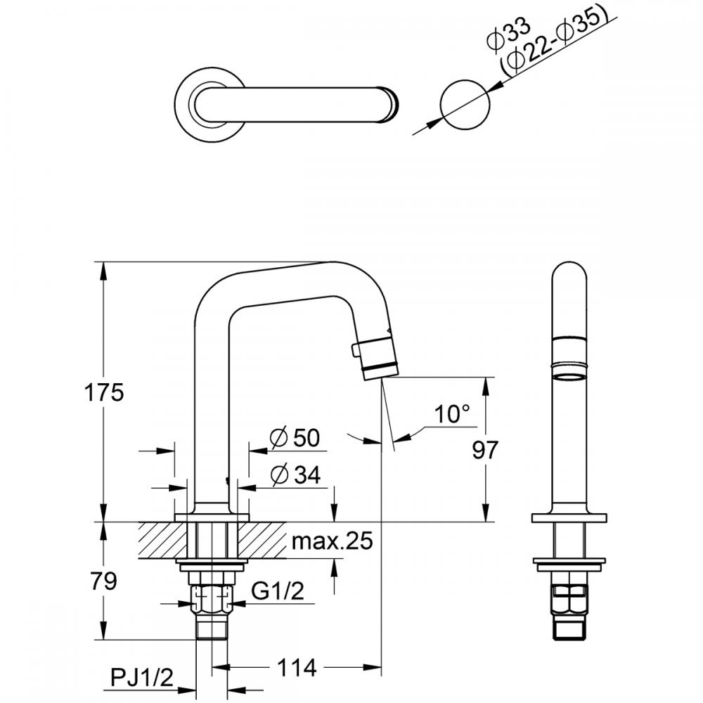 JP259001 グローエ GROHE 洗面単水栓(ラウンドスパウト) 通販