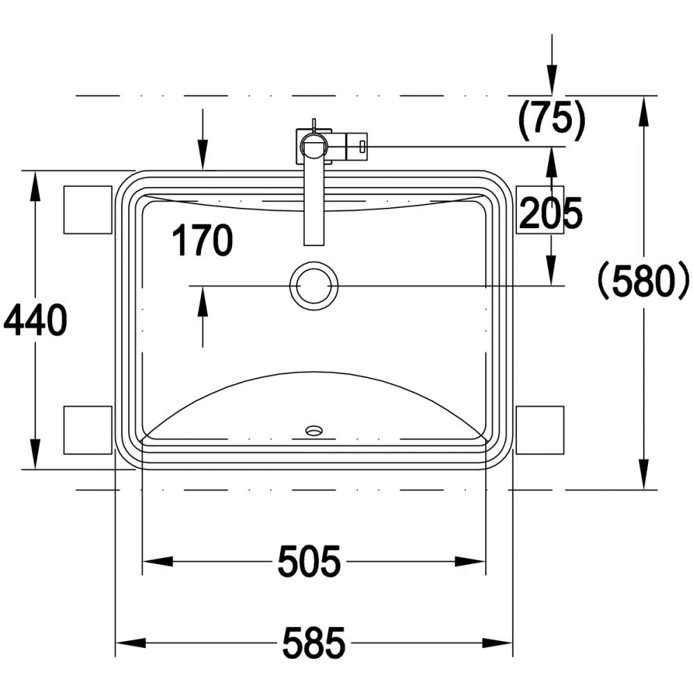 GROHE グローエ スクエア型オーバーカウンター洗面器 ホワイト JPK10100