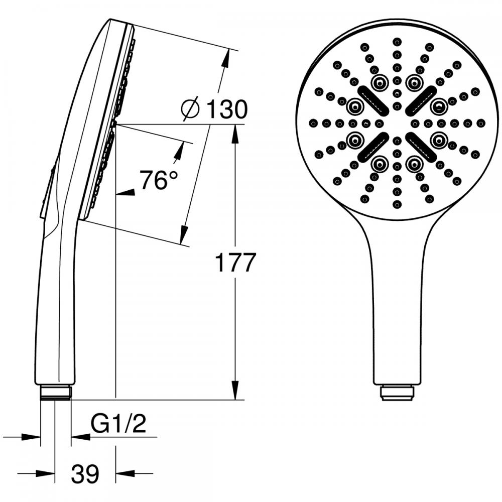 ハンドシャワー 130ラウンド｜製品情報｜GROHE(グローエ)｜キッチン水