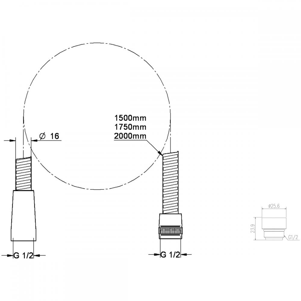 ユーフォリアO2ハンドシャワー用 フレックスシャワーホース(1500mm