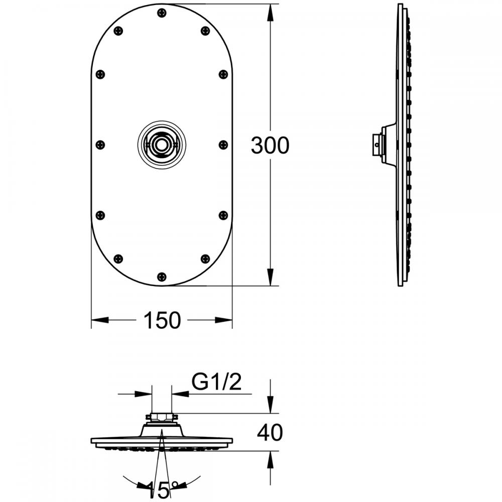 ヴェリス オーバーヘッドシャワー(W300mm x D150mm)｜製品情報｜GROHE