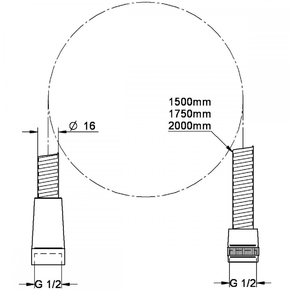 メタフレックスシャワーホース(1500mm)｜製品情報｜GROHE(グローエ