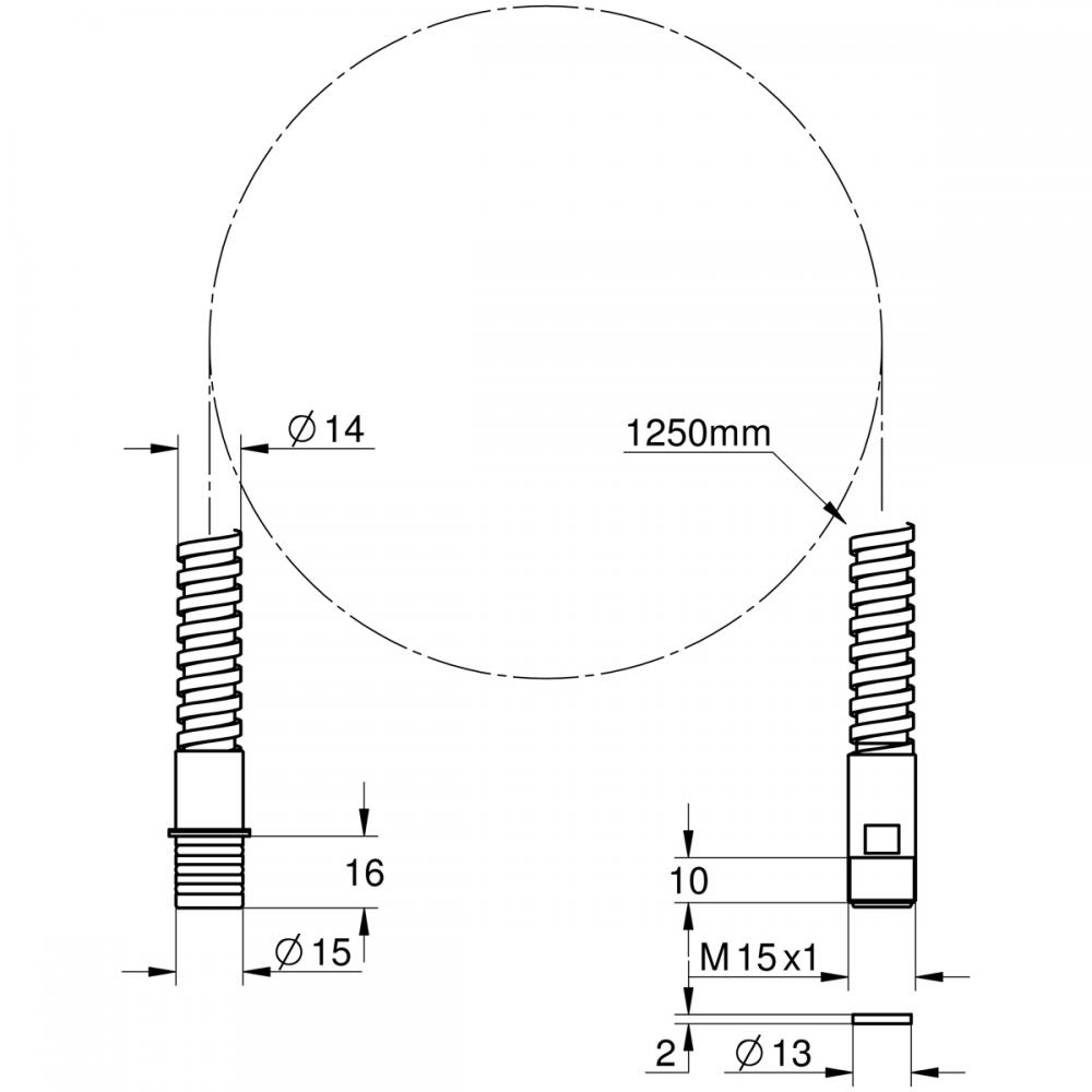パーツ メタルシャワーホース(1500mm・M15×1×1/2”)(キッチン・洗面用 