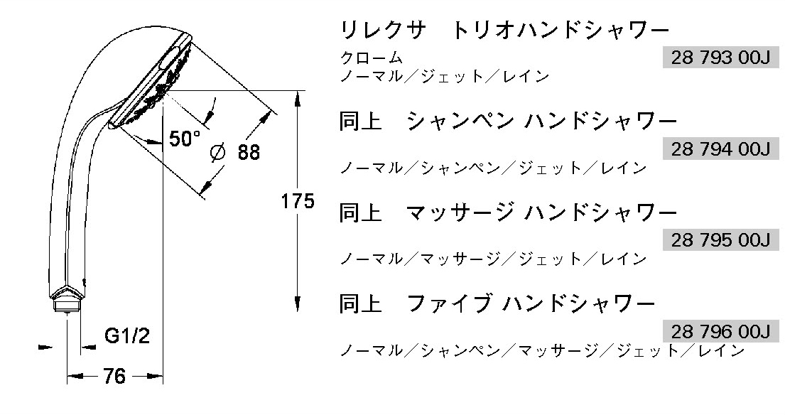 リレクサシャンペンハンドシャワー｜製品情報｜GROHE(グローエ