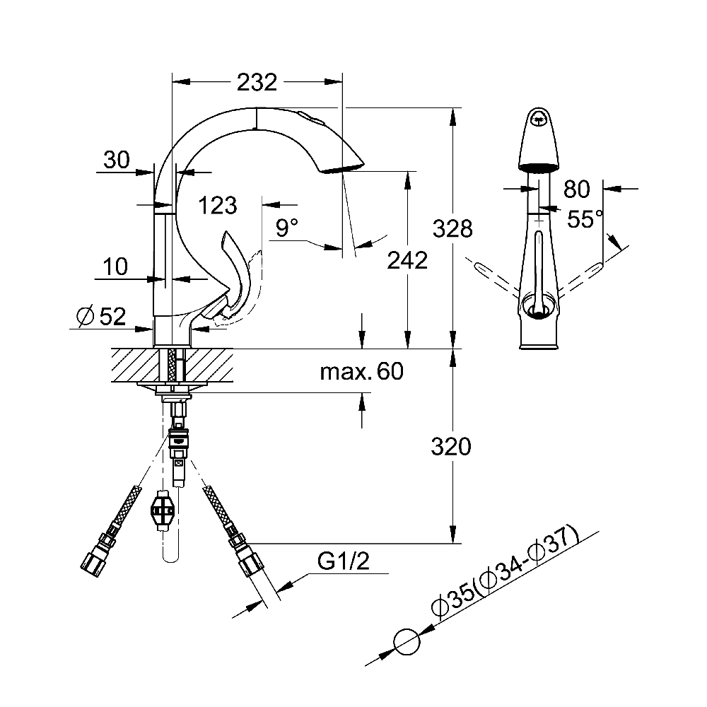 GROHE Ｋ４.シングルレバーキッチン混合栓-